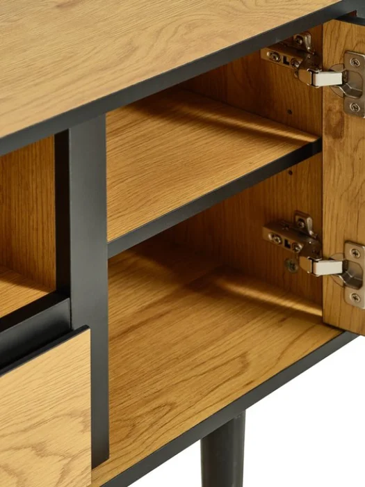 Mueble TV ODENSE 2 puertas 1 cajón roble/blanco en Madera natural - Muebles para TV, Uruguay | JYSK, vista 3