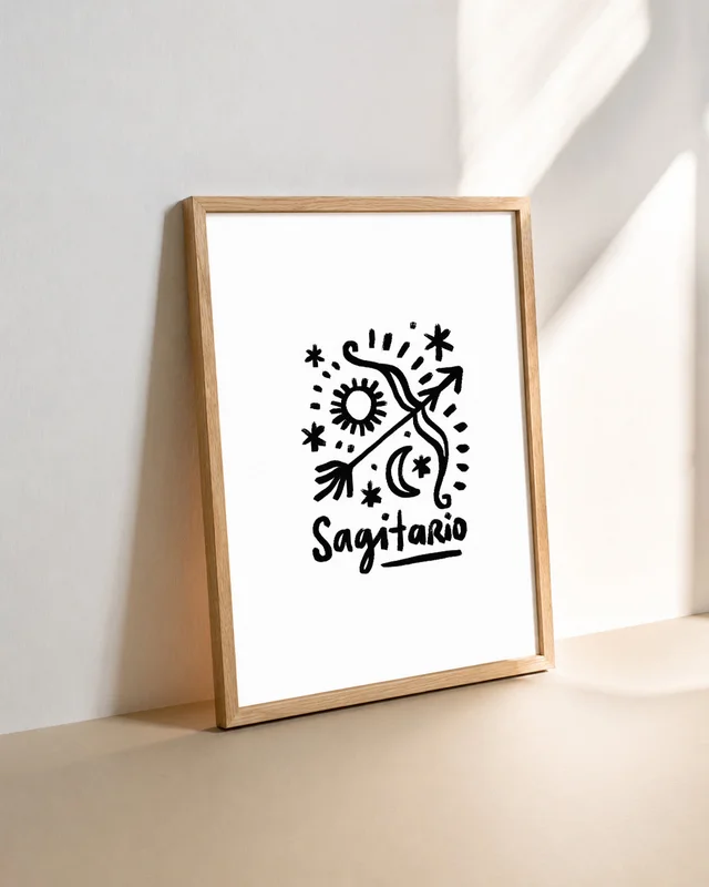 Sagitario - Cuadro Signo del Zodíaco en Naranja - Láminas, Uruguay | Kiosko de Mar, vista 3