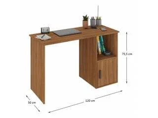 Escritorio 1 Estante y 1 Puerta Nogal en Gris - Escritorios, Uruguay | Quesal, vista 10