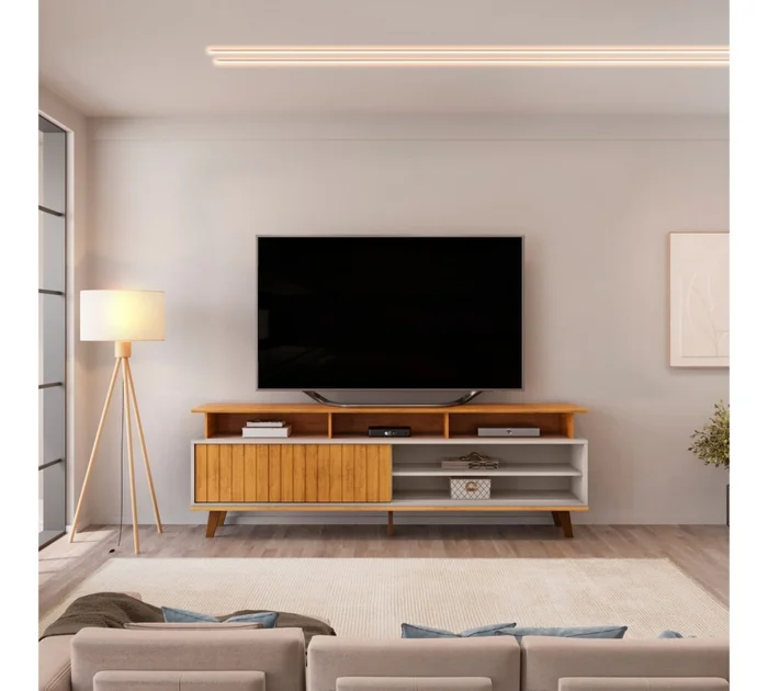 Rack para TV Flow - Terminación Cedro en Marrón - Muebles para TV, Uruguay | Rústico Hogar