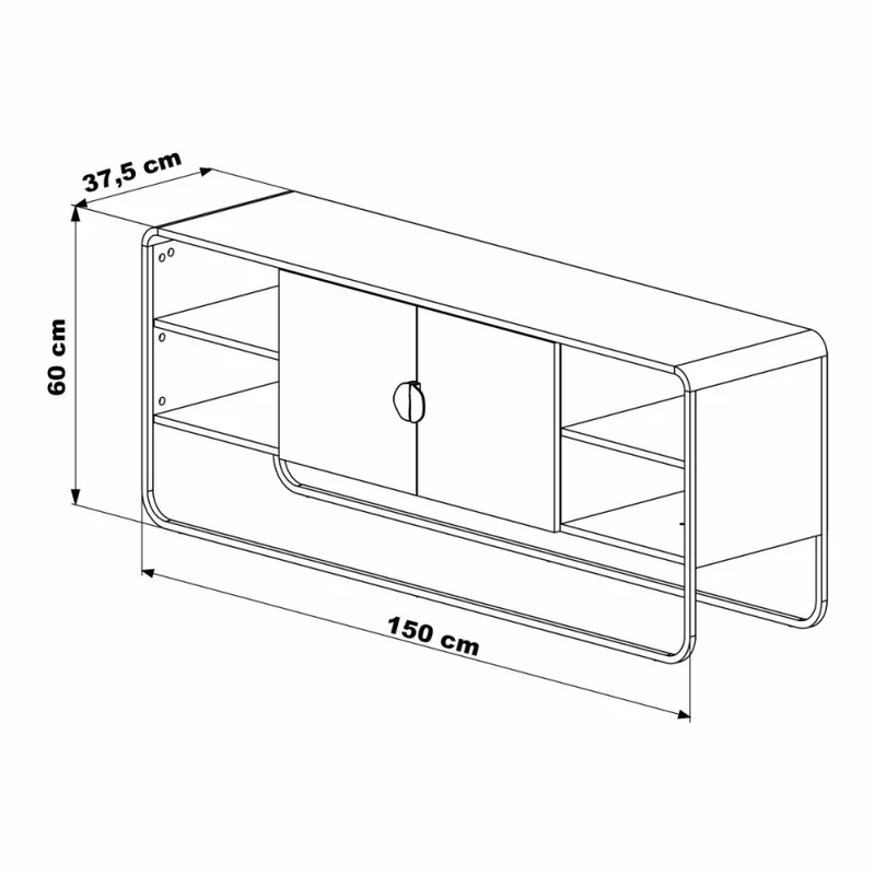 Rack Luna - Chico - Natural en Marrón - Muebles para TV, Uruguay | Nyr, vista 5