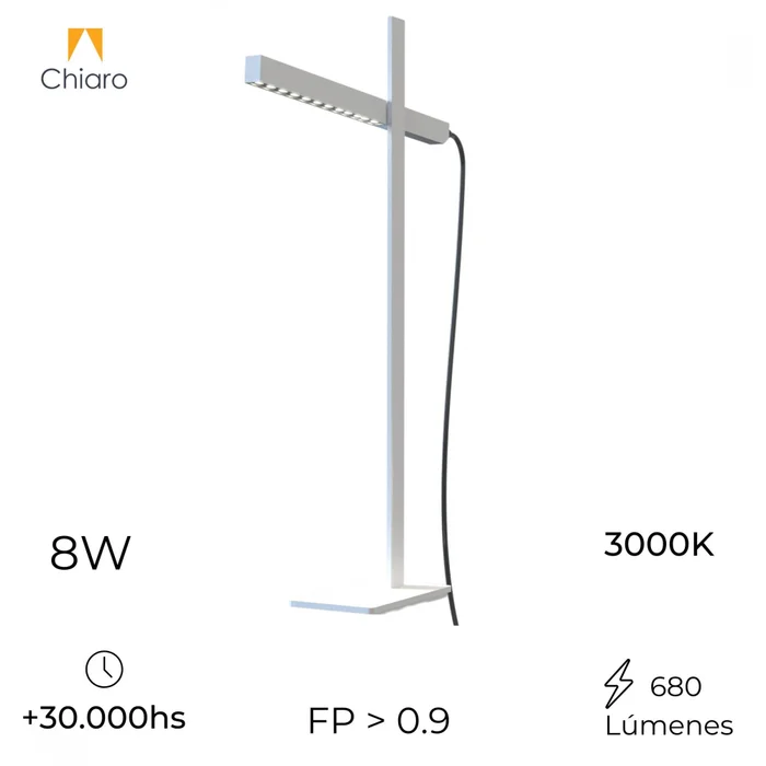 Portátil led plegable 8w 60cm - Blanca en Blanco - Lámparas de mesa, Uruguay | Iluminica, vista 4