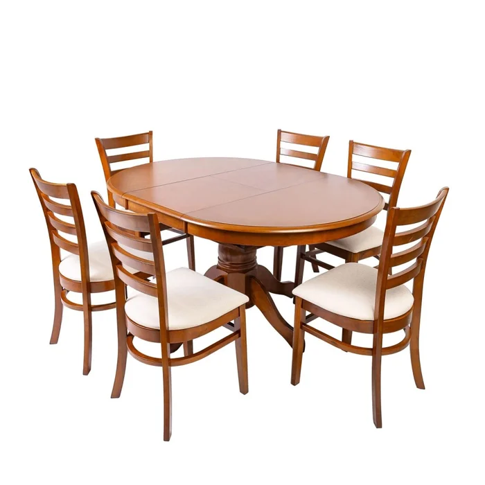 Juego de comedor - 1+6 - Madera en Beige - Mesas de comedor, Uruguay | Rústico Hogar