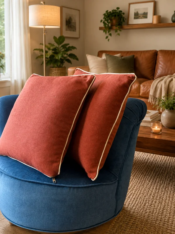 Almohadón Lino con vivo beige - Textiles, Uruguay | Decilo con Alma, vista 4