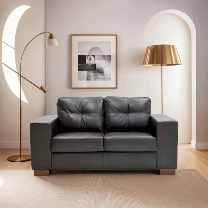 SOFA 100% CUERO - 2 CUERPOS - MODELO DOMINI - NEGRO en Negro - Sillones y sofás, Uruguay | Champagne Home, vista 2
