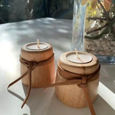 Candelabros de madera peque – Set x2 en Madera natural - Velas y Portavelas, Uruguay | Dreams On Time, vista 5