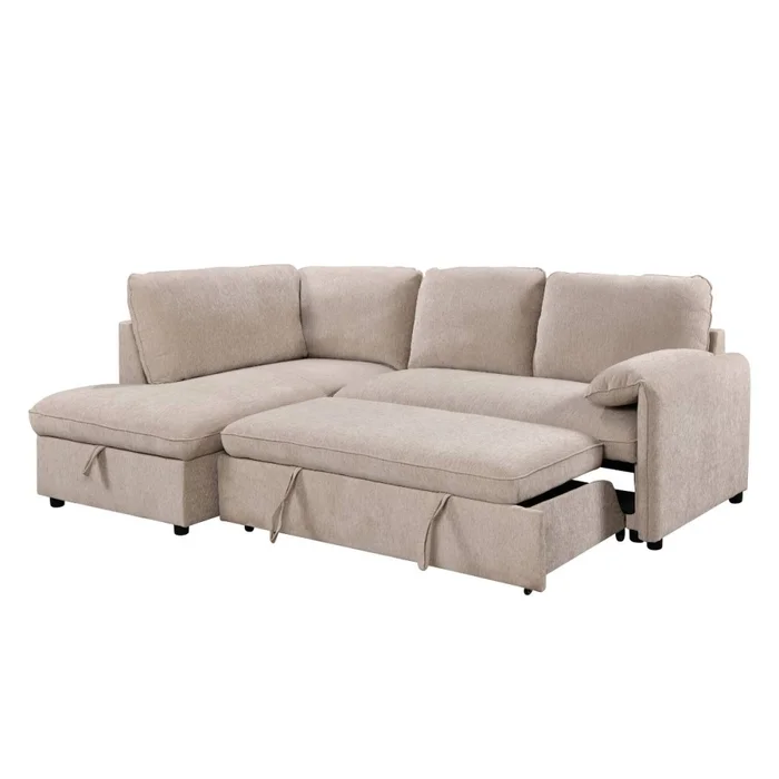 Rinconera cama Cosmo (c/baúl) - Tela Microfibra - Chaise izquierdo - 120 (Beige) en Beige - Sillones y sofás, Uruguay | NYR, vista 2
