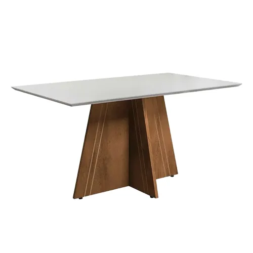 Mesa Dublin 1.60x0.90m Light C/vidrio Color Blanco en Blanco - Mesas de comedor, Uruguay | Castro