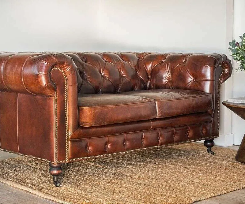 SILLON CHESTERFIELD CUERO ITALIANO - 2 CUERPOS - Sillones y sofás, Uruguay | La Iberica