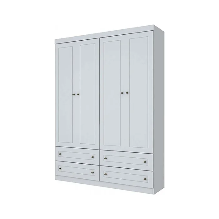 Placard Ropero 4 Puertas Mdf-y-mdp Blanco Americano en Blanco - Roperos y placares, Uruguay | Divino, vista 2