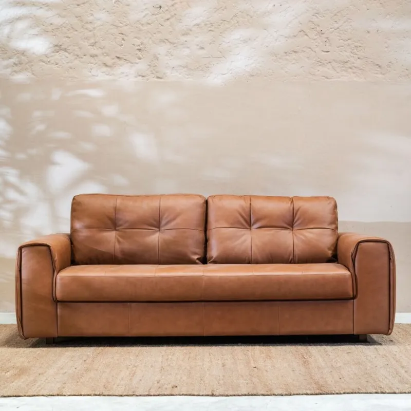 Sillon Cuero Raffaello 2 Cuerpos Amarula en Marrón - Sillones y sofás, Uruguay | Aihaus