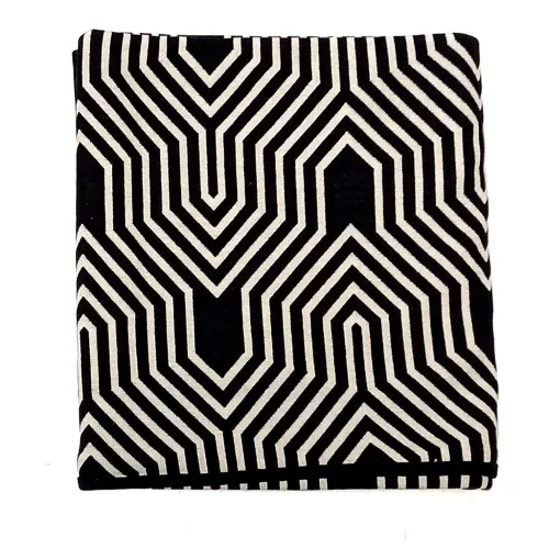MANTA ALGODON/POLIESTER GRIS NEGRO/NATURAL 1.25x1.5M en Gris - Textiles, Uruguay | Koz