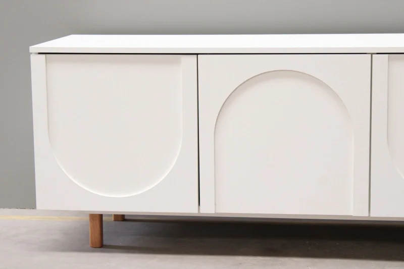 Rack Arco 160cm - Blanco en Madera natural - Muebles para TV, Uruguay | Berna Home, vista 8