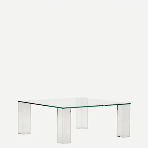 Mesa auxiliar Adularia de cristal templado - transparente 85 x 85 cm en Transparente - Mesas de arrimo, Uruguay | Kavehome