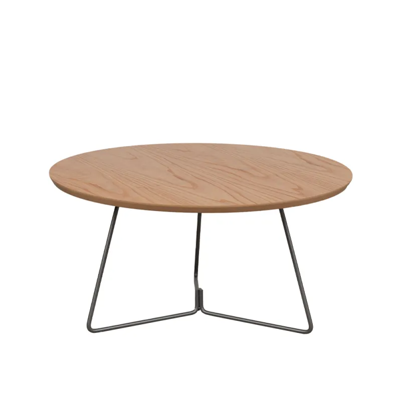 MESA CENTRO REDONDA - MADERA CINAMOMO - PATAS GRAFITO en Madera natural - Mesas de living, Uruguay | Champagne Home