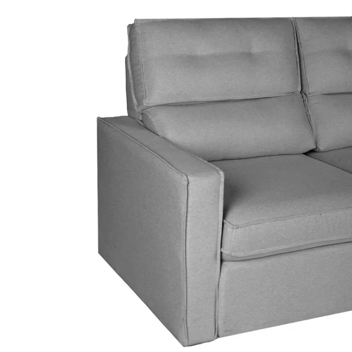 Sofa Retractil 3 Cuerpos Tela Gris Ambar en Gris - Sillones y sofás, Uruguay | Divino, vista 5