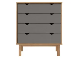 Comoda 4 C Mel/Gris Linea Nordica en Madera Maciza en Mel/Blanco - Cómodas, Uruguay | Quesal, vista 5