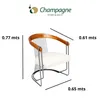 Poltrona Arpa - Tapizado tela clara - Metal Off White - Madera Cinamomo en Beige - Butacas, banquetas y puffs, Uruguay | Champagne Home, vista 4 de 5