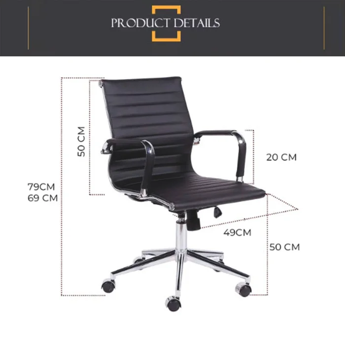 Silla de escritorio Premium Belgium en Negro - Sillas, Uruguay | Decotech, vista 5