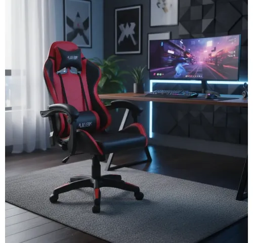 Silla de escritorio Gamer Roja - Escritorios y sillas de escritorio, Uruguay | Que Sal Muebleria