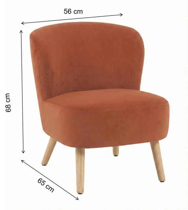 Butaca Tela Naranja Mila Terracot en Terracota - Sillones y sofás, Uruguay | Divino, vista 7