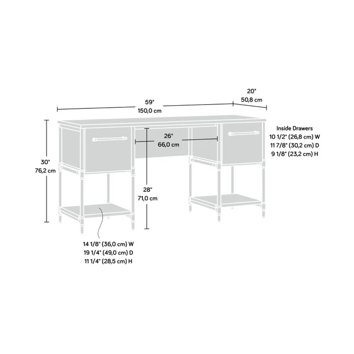 Escritorio - Sauder - Linea Iron City - Escritorios, Uruguay | Ecowood, vista 5