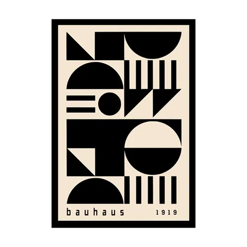 Cuadro Bauhaus Constructivista Marco Negro 40x60cm en Negro - Decoración de pared, Uruguay | Alta Gracia Deco