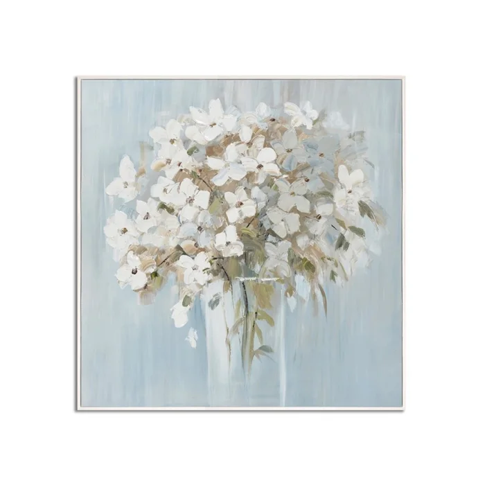 CUADRO CANVAS 60x60cm MARCO PINTURA BLANCAS 1 en Blanco - Decoración de pared, Uruguay | Koz