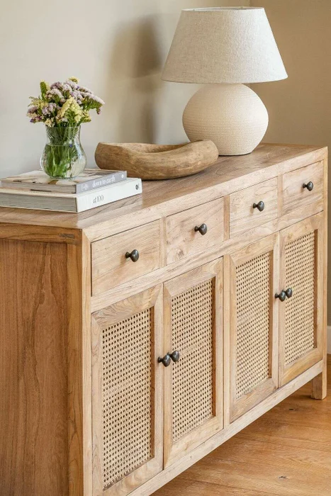 APARADOR BALI - OLMO Y ESTERILLA - 1.60 MTS en Madera natural - Bibliotecas, Uruguay | La Iberica