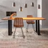 MESA HARMONY 180x90x76CM BASE ACERO en Madera natural - Mesas de arrimo, Uruguay | Koz, vista 3 de 4