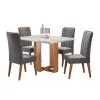 Juego Comedor Mesa 4 Sillas Carvalho/blanco Vicenza en MIEL OFF WHITE - Mesas de living, Uruguay | Soy Hogar, vista 3 de 4