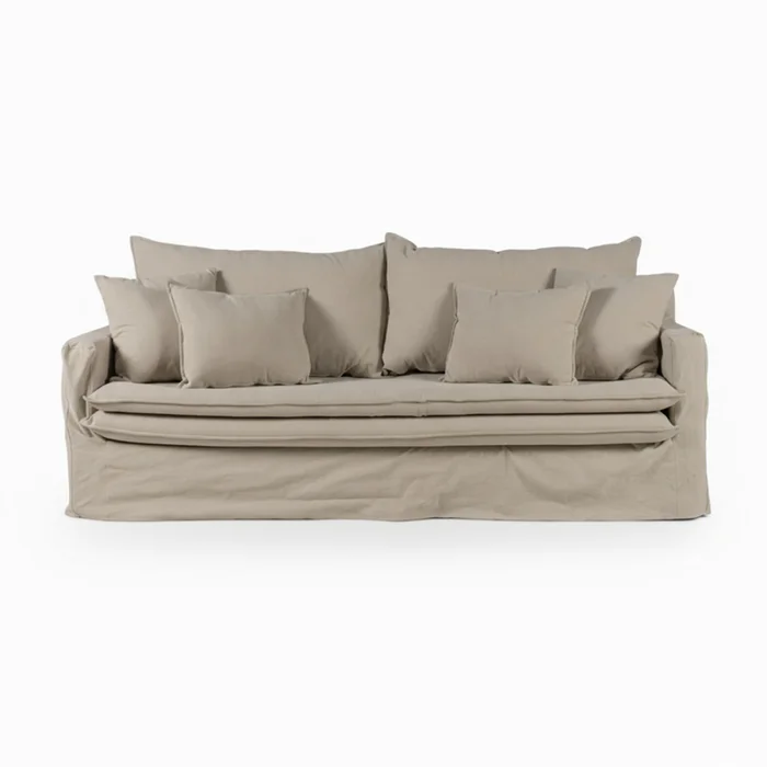 Sofá Gin con Funda - Tela Rústica - 3 cuerpos - TD5263-1636 (Capuccino) en Beige - Sillones y sofás, Uruguay | NYR, vista 2