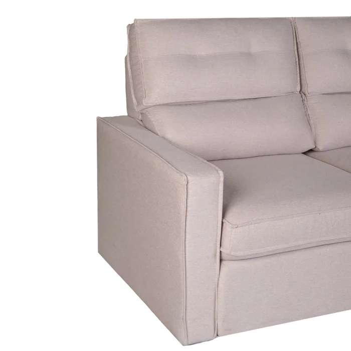 Sofa Retractil 3 Cuerpos Tela Natural-beige Ambar Beige en Beige - Sillones y sofás, Uruguay | Divino, vista 5