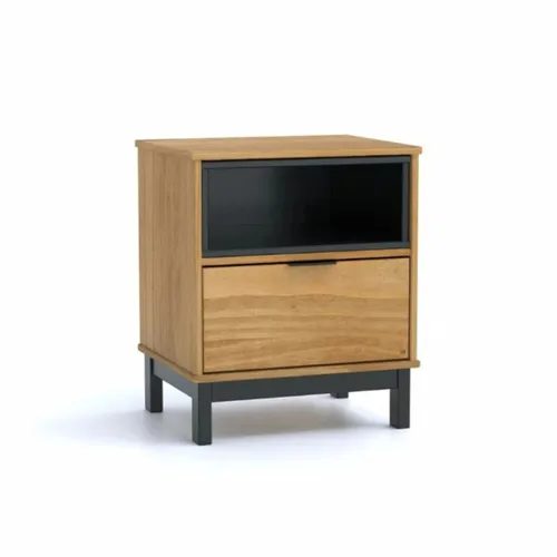 Mesa De Luz Madera 1 Cajon - Linea Denise en Madera natural - Mesas de luz, Uruguay | Rústico Hogar