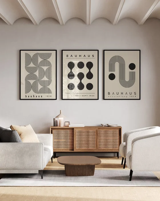 Bauhaus - Black & white en Beige - Láminas, Uruguay | La Cuadrería