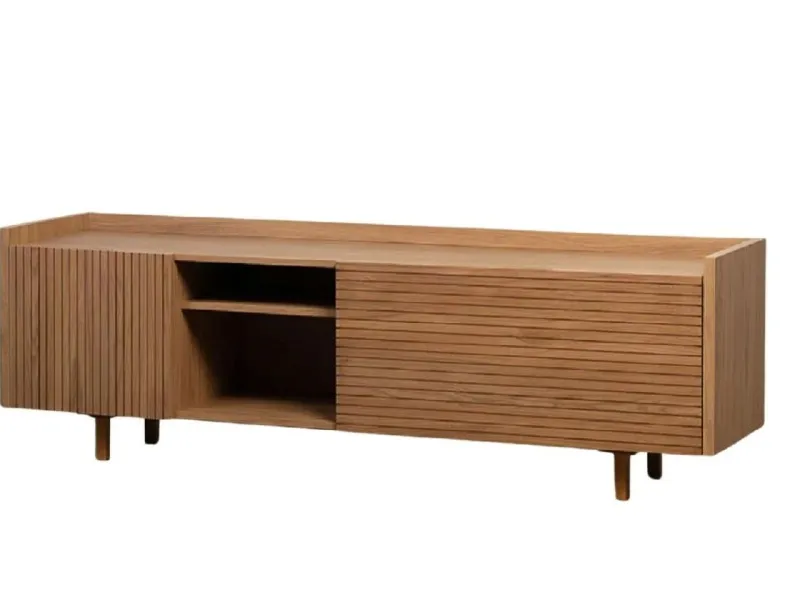 Rack PLISSE 1.60 m Madera en Madera natural - Muebles para TV, Uruguay | Finkel