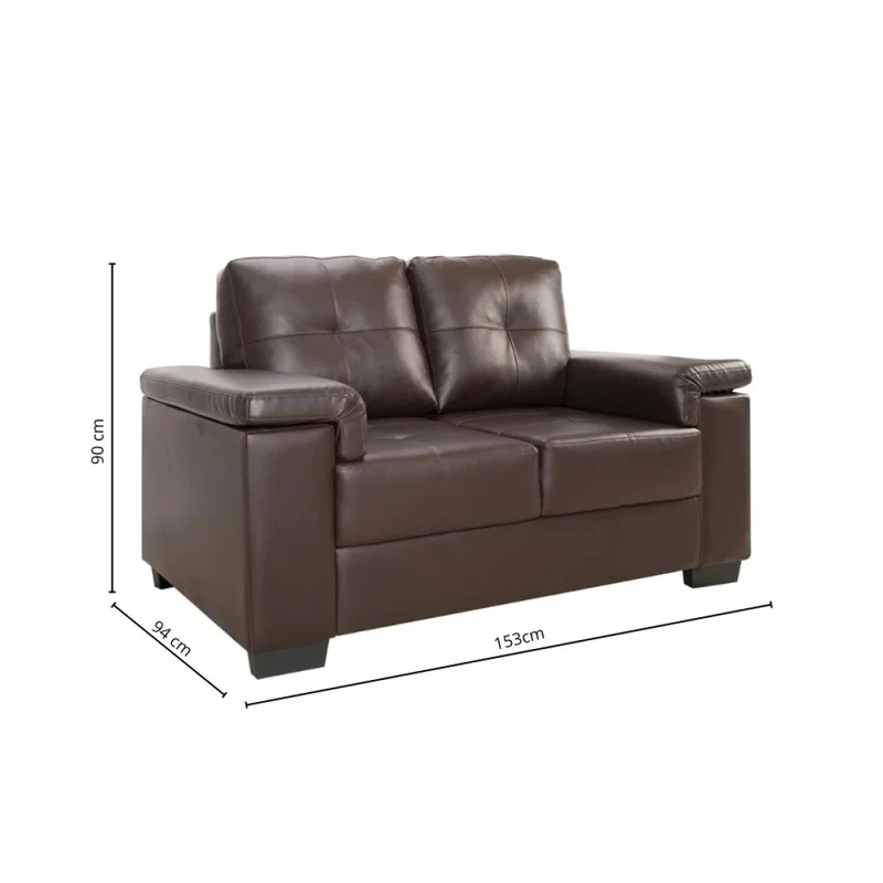 Sillon 2 cuerpos Eco Cuero Luares - Chocolate en Marrón - Sillones y sofás, Uruguay | La Cueva Muebles, vista 5