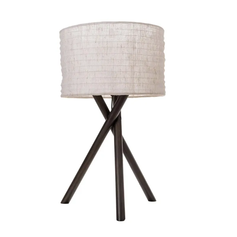 Lampara De Mesa Madera Negro Wz51 en Negro - Lámparas de mesa, Uruguay | Divino