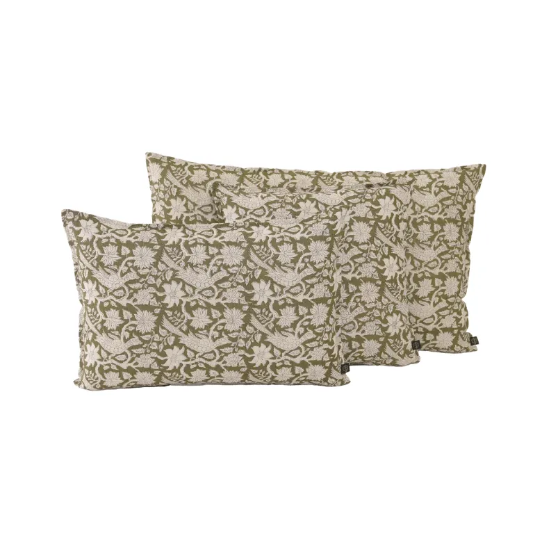 ALOMHADON JAIPUR LINO en Verde oliva - Textiles, Uruguay | Masinfinito Casa