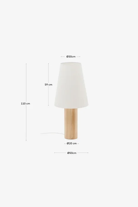 Lámpara de pie Marga de madera maciza con acabado natural - con acabado natural en Marrón - Lámparas de pie, Uruguay | Kavehome, vista 7
