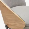 Taburete Eamy de chenilla gris claro chapado en fresno acabado natural y metal negro 65 cm en Gris - Butacas, banquetas y puffs, Uruguay | Kavehome, vista 4 de 9