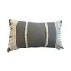 ALMOHADON TRENZAS Y FLECOS 50x30CM GRIS en Gris - Textiles, Uruguay | Decohogar, vista 1 de 3