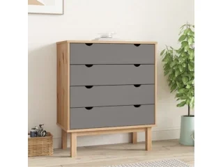 Comoda 4 C Mel/Gris Linea Nordica en Madera Maciza en Mel/Blanco - Cómodas, Uruguay | Quesal, vista 10
