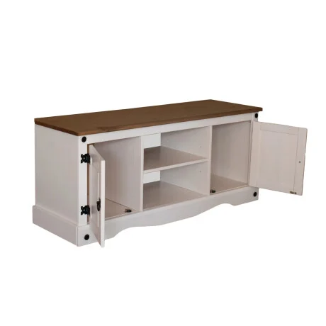 Rack 2 Puertas Línea Naturale 110 cm - Blanco/Roble en Multicolor - Muebles para TV, Uruguay | La Cueva Muebles, vista 13