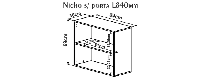Nicho L840 Estanteria Modular  | 25721 - Bibliotecas, Uruguay | World Vigo