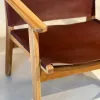 Butaca cuero y madera en Marrón - Butacas, banquetas y puffs, Uruguay | FMB, vista 4 de 7