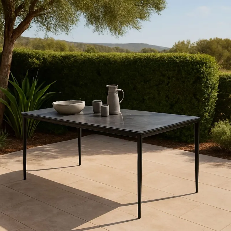 MESA DE EXTERIOR CELLINA NEGRO RECTANGULAR en Negro SKU - Mesas de comedor, Uruguay | Viasono