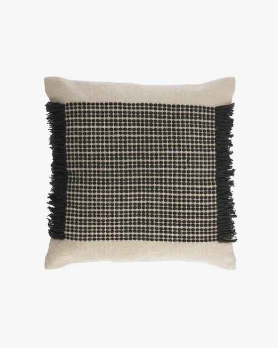 Almohadón Odelia 60 x 60 cm en Natural, Negro - Textiles, Uruguay | Kavehome