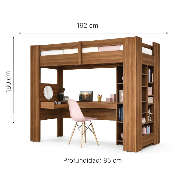 Cama Escritorio Moderno en Jatobá - Dormitorio, Uruguay | Muebles Express, vista 3