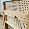 Mesa de luz doble cajón con esterilla natural en Madera natural - Mesas de luz, Uruguay | Decoramuss, vista 3 de 3